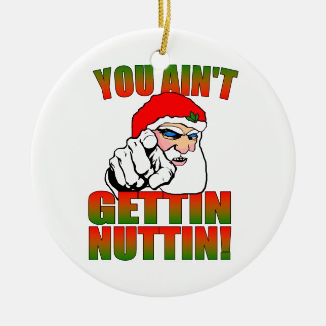 Mad  Santa Christmas Ornament (Front)