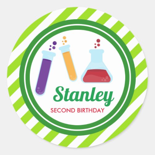Mad Science Birthday Baby Shower Classic Round Sticker