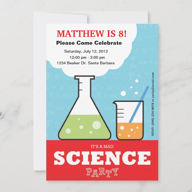 Mad Science Birthday Invitation (Front)
