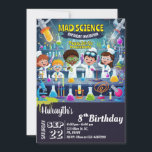 Mad Science Birthday  Invitation for Boy & Girl<br><div class="desc">Amaze your guests with this colorful science birthday party invitation,  featuring science elements such as experimental tools and scientists doing  experiments. Simply add your event details on this easy-to-use template to make it a one-of-a-kind invitation
See the store for matching items</div>