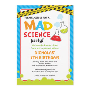 Mad Science Birthday Invitation / Mad Scientist