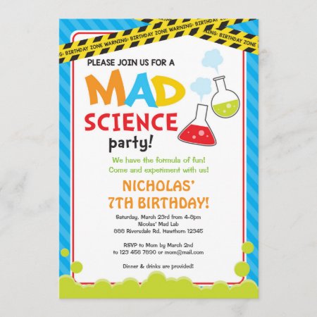Mad Science Birthday Invitation / Mad Scientist