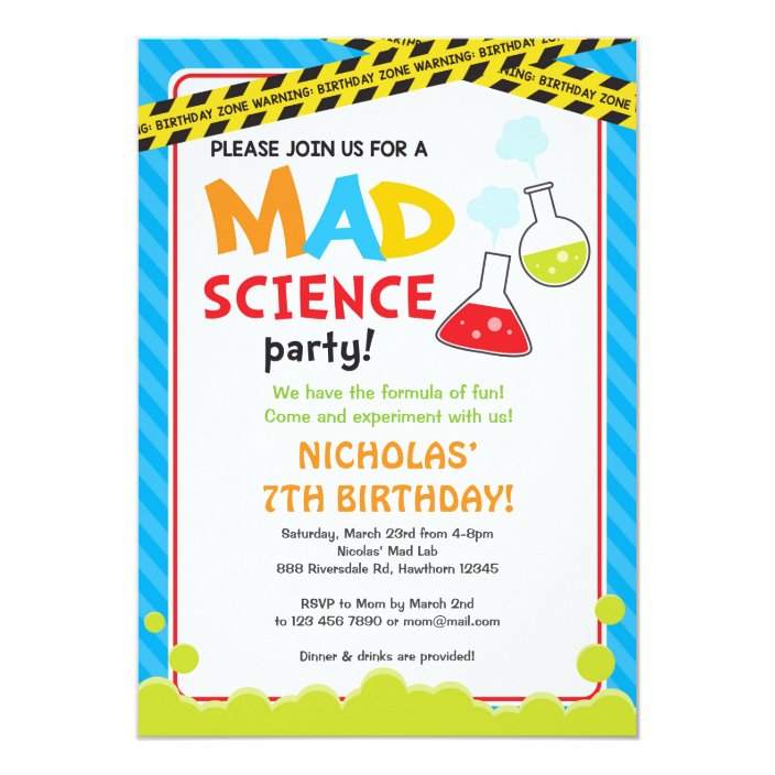 Mad Science Birthday Invitation / Mad Scientist | Zazzle.com