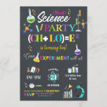 Mad Science Birthday Party Chalkboard Girl Invitation<br><div class="desc">Personalize this awesome science party invitation with your child's name, age and party details easily and quickly, simply press the customise it button to further re-arrange and format the style and placement of the text. Some of the images can be moved around to accommodate your party details. (c) The Happy...</div>