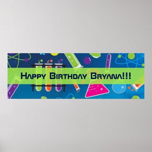 Mad Science Birthday Party Custom Banner Poster