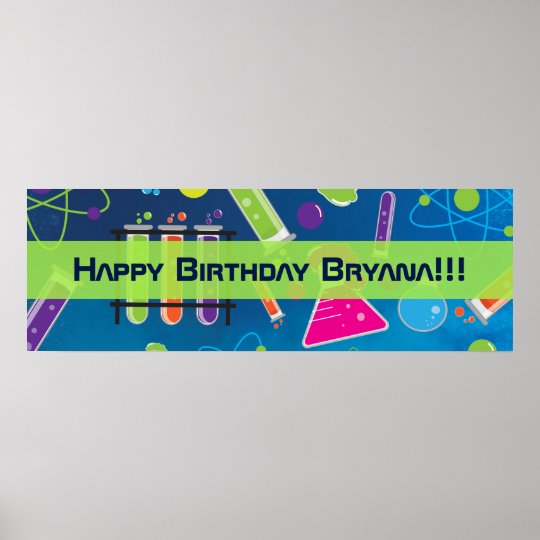 Mad Science Birthday Party Custom Banner Poster Zazzle Com