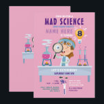 Mad Science Birthday Party Experiment Girls Invitation<br><div class="desc">Mad Science Birthday Party Experiment Invitation. Back included.</div>