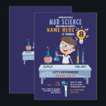 Mad Science Birthday Party Experiment Invitation<br><div class="desc">Mad Science Birthday Party Experiment Invitation design perfect for a girl or boy . Back included.</div>