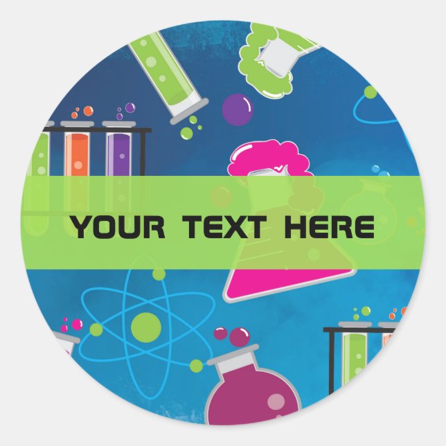 Mad Science Birthday Party Fun Favor Stickers (Front)