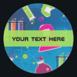 Mad Science Birthday Party Fun Favor Stickers<br><div class="desc">Mad Science Birthday Party Fun Favor Stickers. Customize with any text. Matching items available.</div>