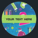 Mad Science Birthday Party Fun Favor Stickers<br><div class="desc">Mad Science Birthday Party Fun Favor Stickers. Customize with any text. Matching items available.</div>