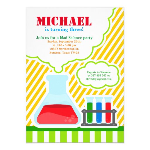 Mad Science Birthday Party Invitations 2