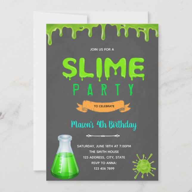 Mad science birthday party invitation (Front)