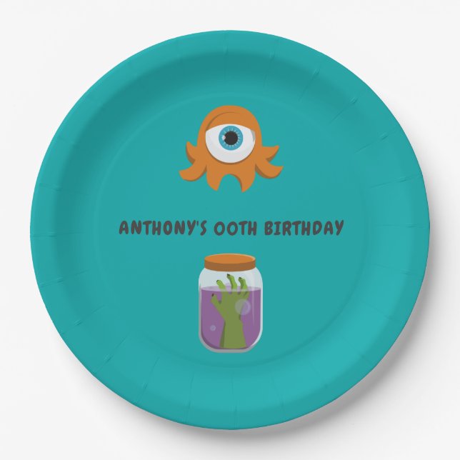 Mad Science Birthday Party Paper Plates (Front)