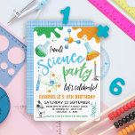 Mad Science Colorful Birthday Invitation<br><div class="desc">Mad Science Colorful Birthday Invitation : Put on your lab coat and get ready for explosive fun! A mad science party to celebrate your little curious one's big day. This creative invitation is ideal for both girls and boys. No need for tests or experiments, this mad science party invitation is...</div>