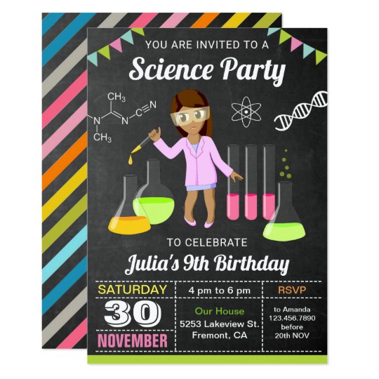 Mad Science Experiment Girls Birthday Party Invite | Zazzle.com