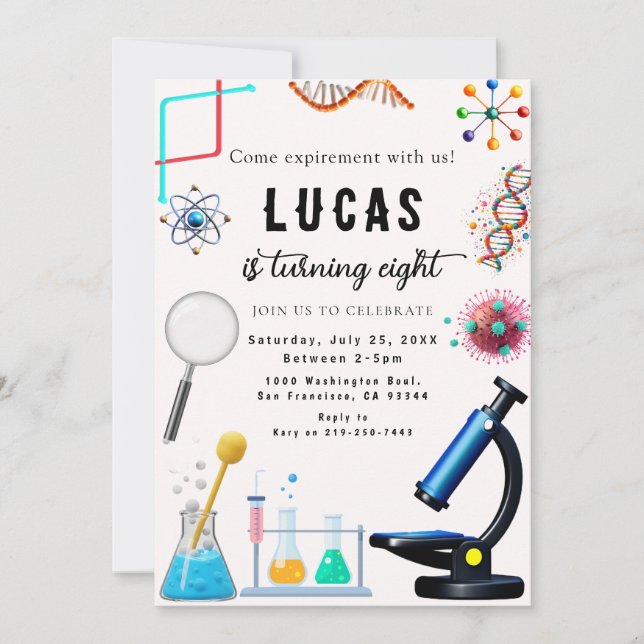 MAD Science Party Birthday Invitation (Front)