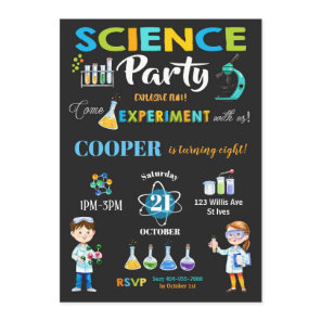 Mad Science Party Birthday Invitation Boy