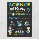 Mad Science Party Birthday Invitation Boy<br><div class="desc">Personalize this awesome science party invitation with your child's name, age and party details easily and quickly, simply press the customize it button to further re-arrange and format the style and placement of the text. Some of the images can be moved around to accommodate your party details. (c) The Happy...</div>