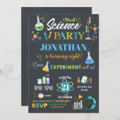 Mad Science Party Birthday Invitation Boy (Front/Back)