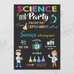 Mad Science Party Birthday Invitation Girl<br><div class="desc">Personalize this awesome science party invitation with your child's name, age and party details easily and quickly, simply press the customize it button to further re-arrange and format the style and placement of the text. Some of the images can be moved around to accommodate your party details. (c) The Happy...</div>