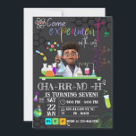 Mad Science/Science Experiment Boys Birthday Party Invitation<br><div class="desc">Amaze your guests with this colorful science birthday party invitation featuring science elements such as experimental tools and one scientist doing an experiment, add your kid's picture for the background. Simply add your event details on this easy-to-use template to make it a one-of-a-kind invitation See the store for matching items...</div>