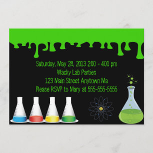 Mad Science Scientist Birthday Party Invitation