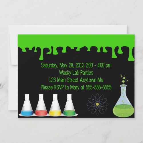 Mad Science Scientist Birthday Party Invitation