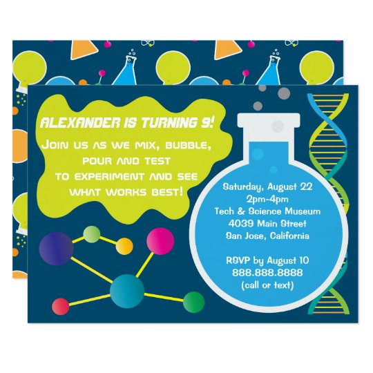 Mad Science Scientist Birthday Party Invitations Zazzle Com