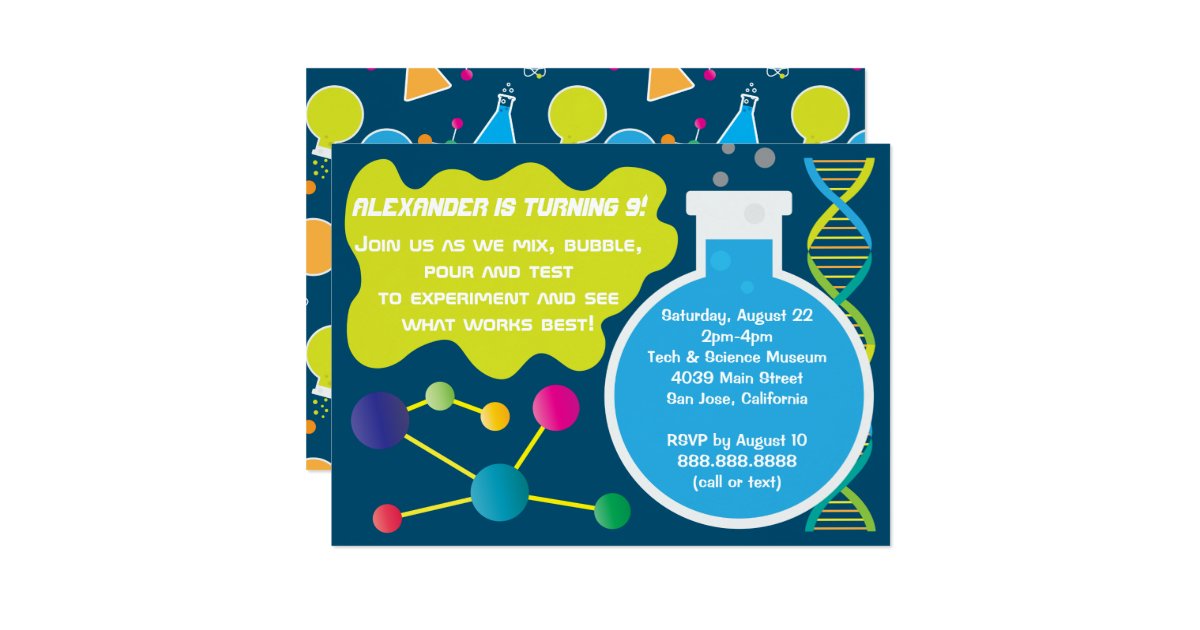 Mad Science Scientist Birthday Party Invitations | Zazzle.com