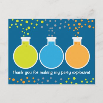 Mad Science Scientist Birthday Party Thank You Postcard by adams_apple at Zazzle