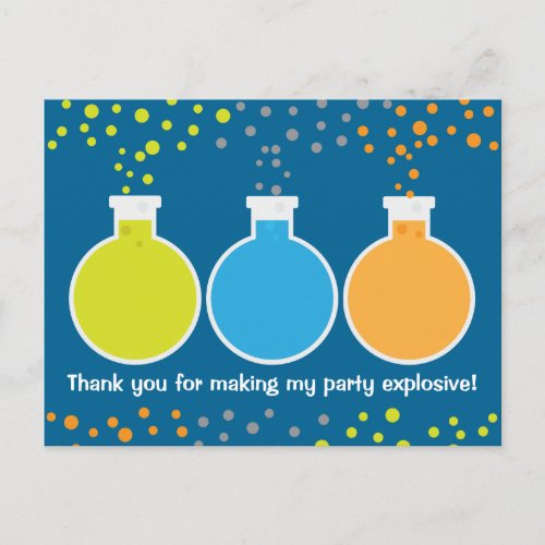 Mad Science Scientist Birthday Party Thank You Postcard