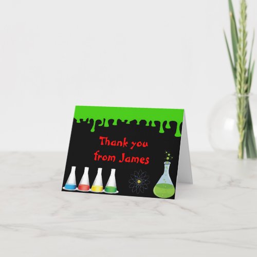 Mad Science Scientist Birthday Thank You Note Card