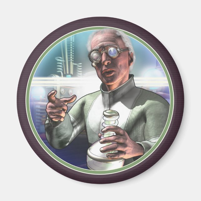 Mad Scientist #1 Round Magnet (Front)