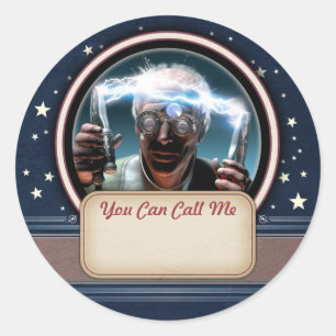 Mad Scientist #2 Name Tag Stickers