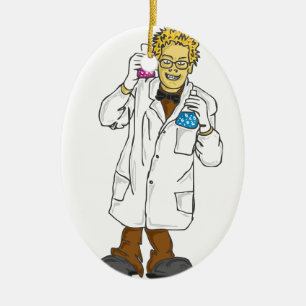 Mad scientist 5 ceramic ornament