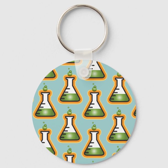 Mad Scientist Beakers Keychain (Front)
