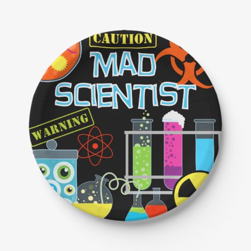 Mad Scientist Birthday Paper Plates