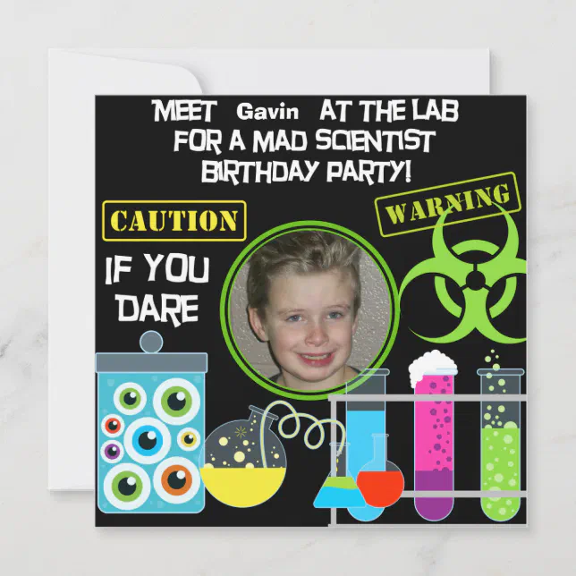 Mad Scientist Birthday Party 2 Invitations | Zazzle