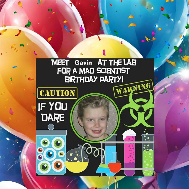 Mad Scientist Birthday Party 2 Invitations (Creator Uploaded)