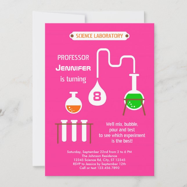 Mad Scientist Birthday Party Invitation (Front)