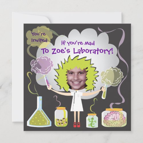 Mad Scientist Birthday Party Invitations