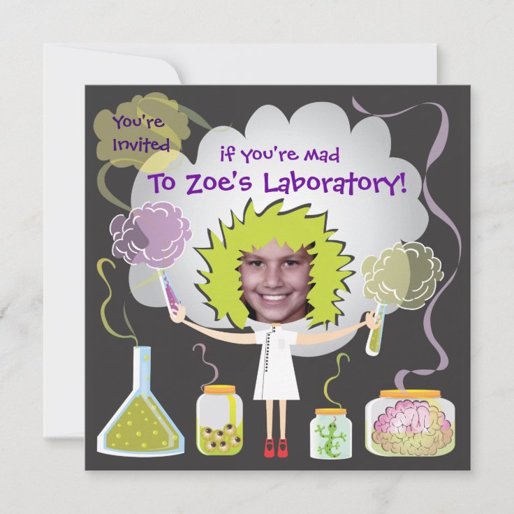 Mad Scientist Birthday Party Invitations | Zazzle