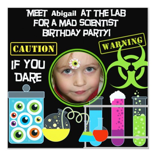 Mad Scientist Birthday Party Invitations 6