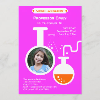 Mad Scientist Birthday Party Photo Invitation
