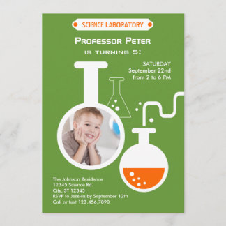 Mad Scientist Birthday Party Photo Invitation
