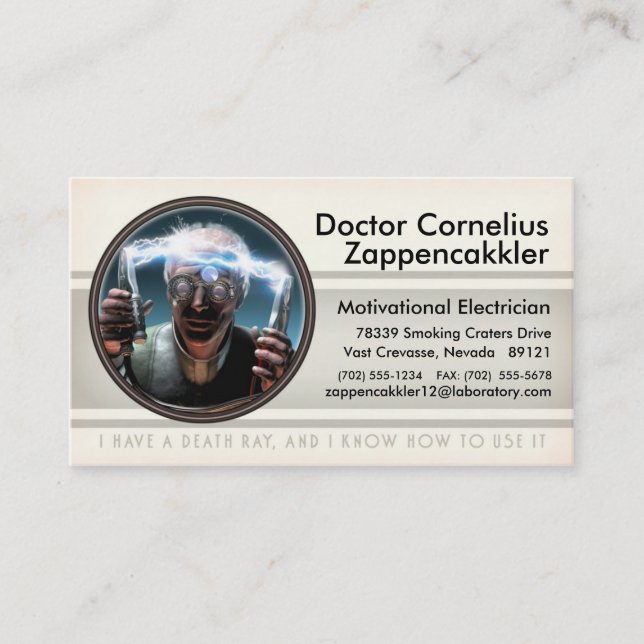 Mad Scientist Business Card (Front)