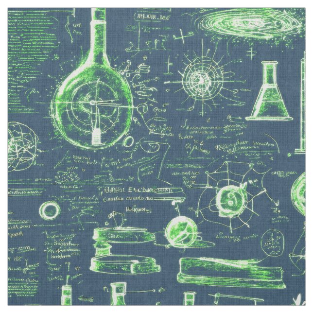 Mad scientist calculations  fabric (Swatch)