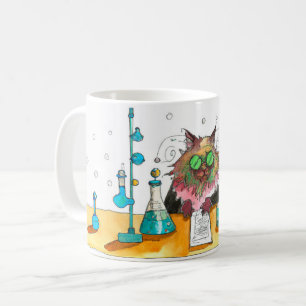 Mad Scientist Cat Mug, Gift For Scientists Coffee Mug