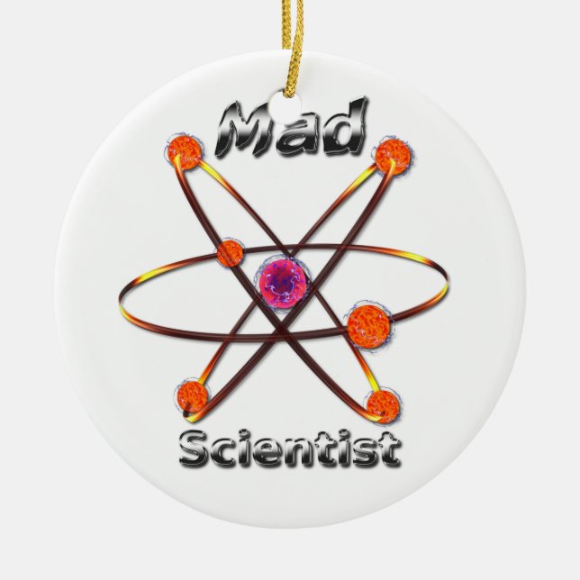 Mad Scientist Ceramic Ornament (Front)